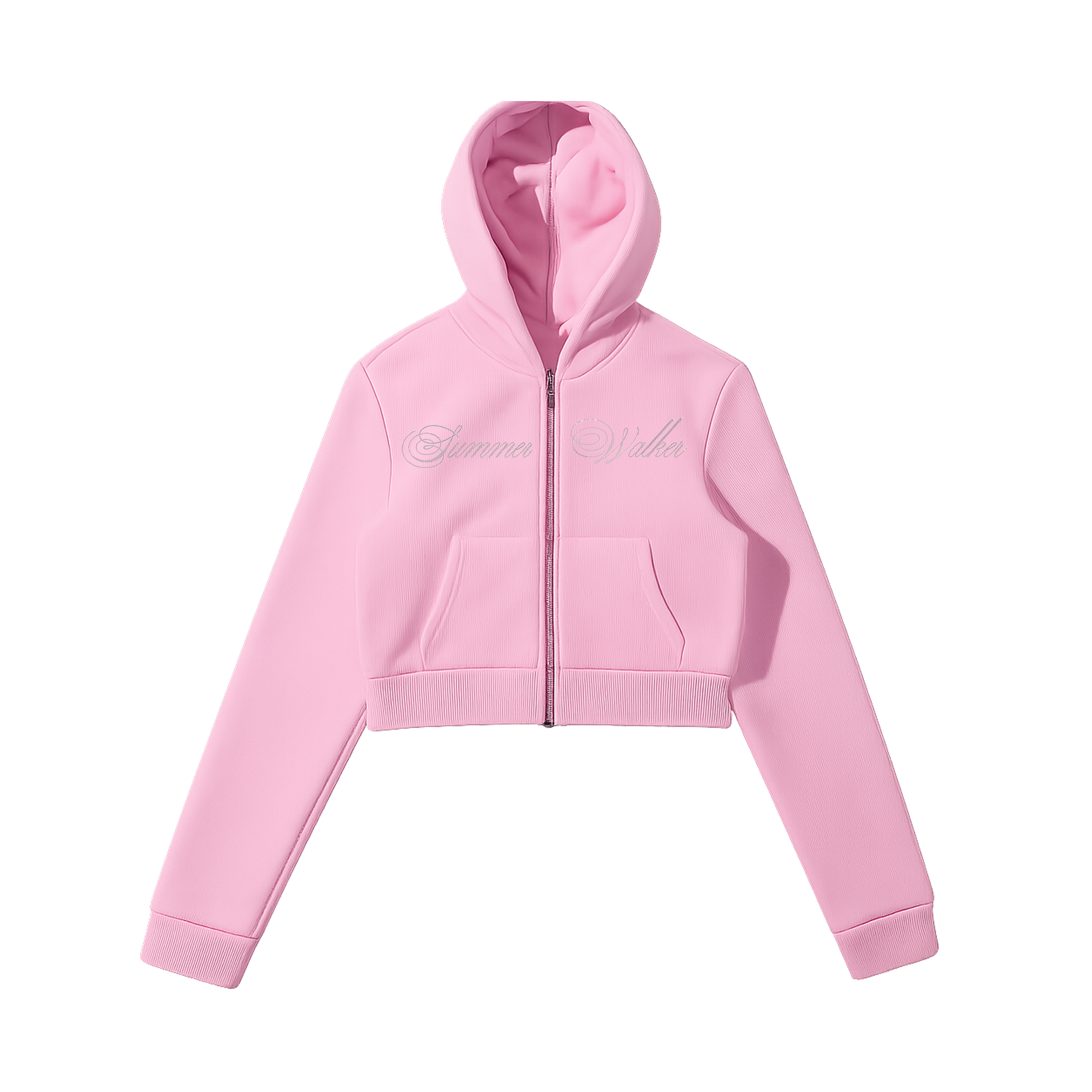 Finally Over It Zip Hoodie Pink Front