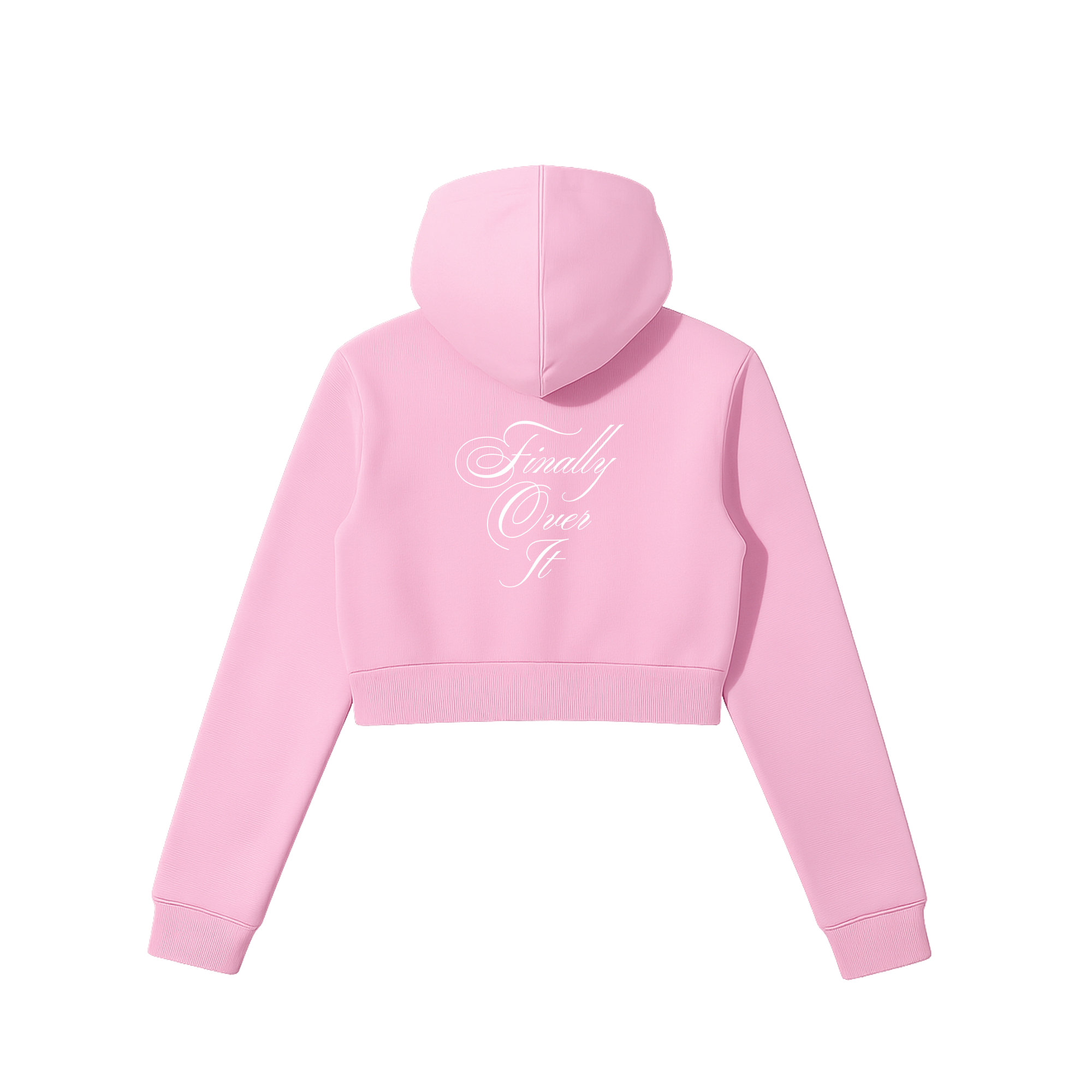 Finally Over It Zip Hoodie Pink Back